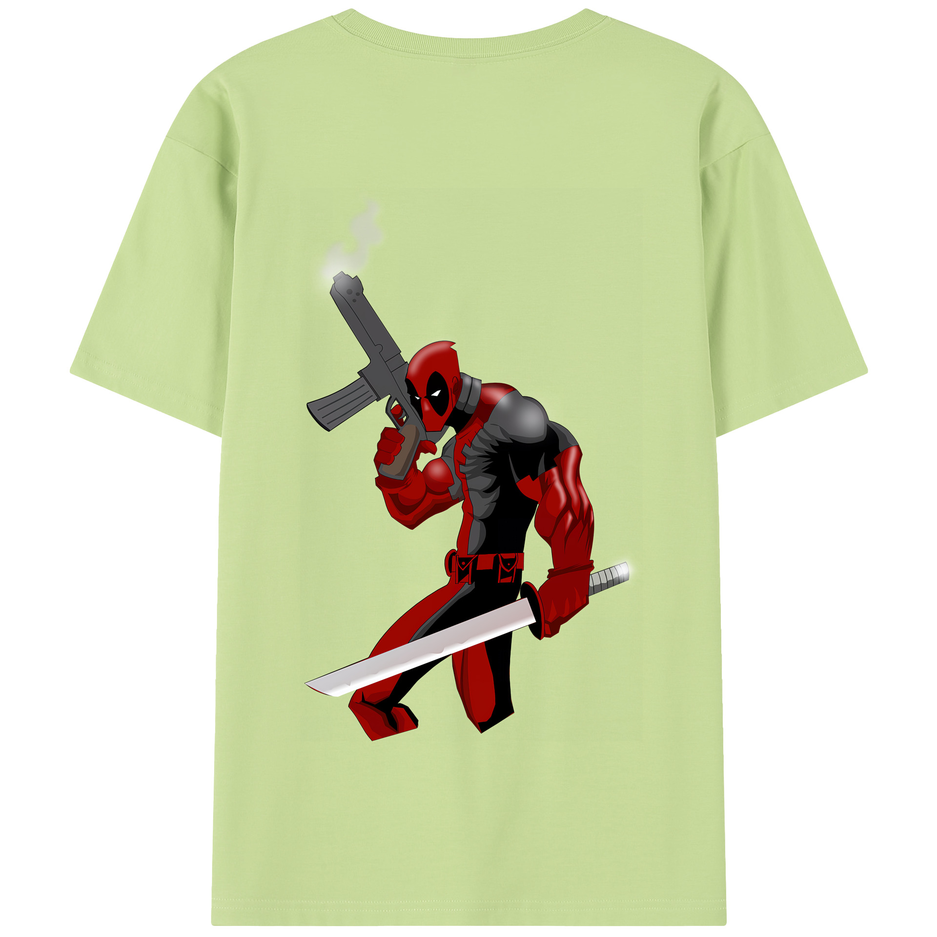 （画像用） Deadpool デッドプール 綿100％半袖Tシャツ（背面プリント）
